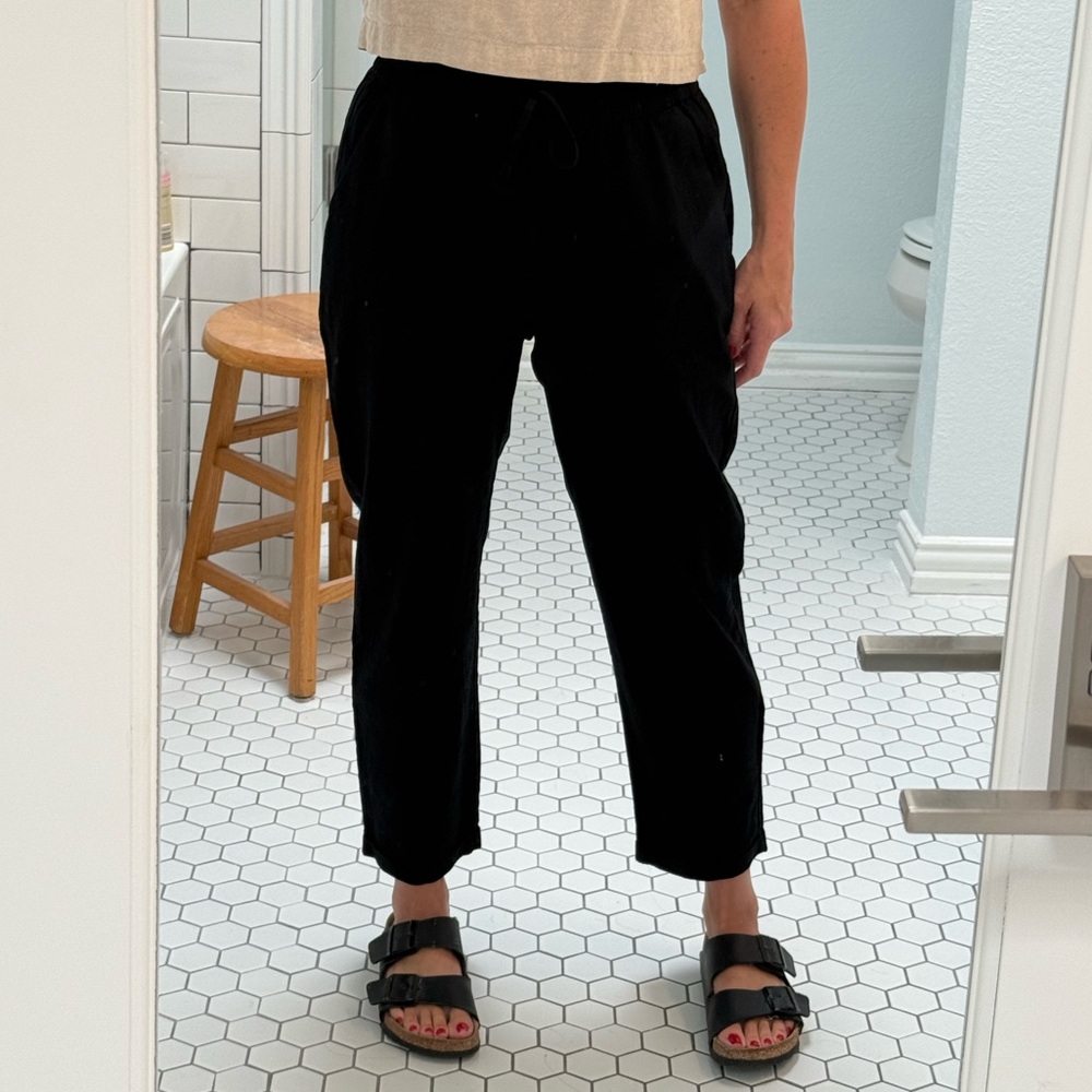 J. Crew Black Linen/Cotton Pants